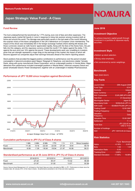 Japan Strategic Value Fund - a Class