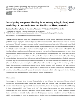 Investigating Compound Flooding in an Estuary Using Hydrodynamic Modelling: a Case Study from the Shoalhaven River, Australia