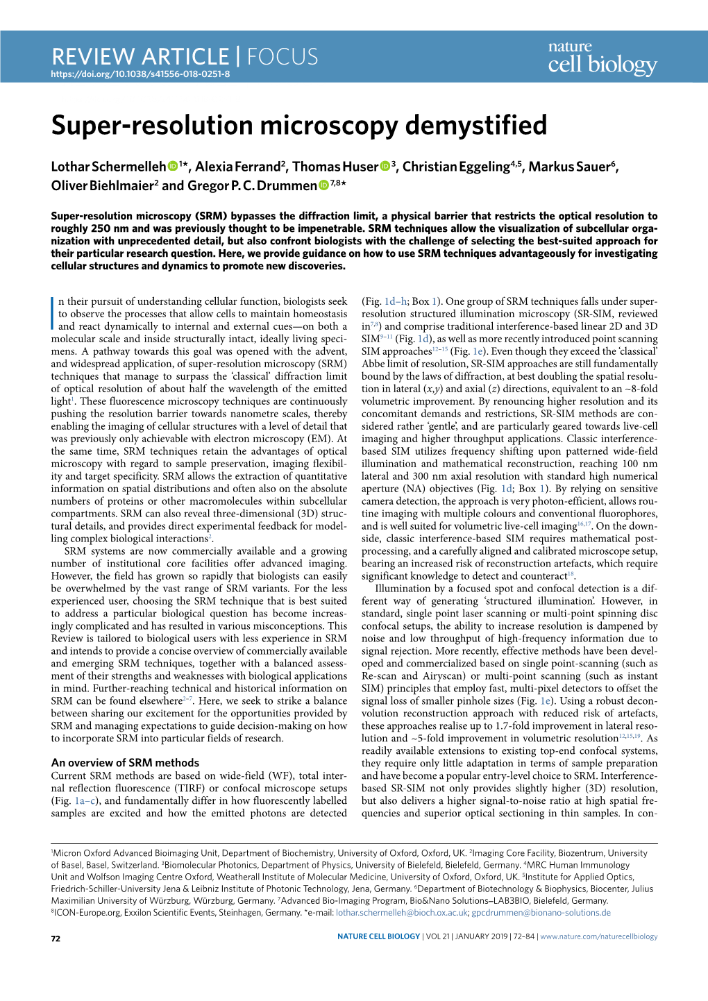 Super-Resolution Microscopy Demystified