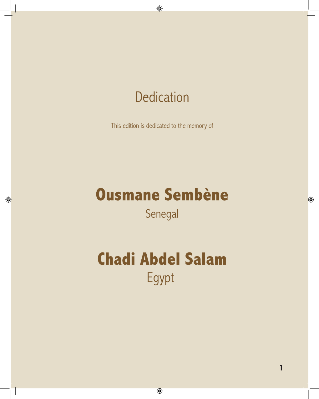 Ousmane Sembène Chadi Abdel Salam