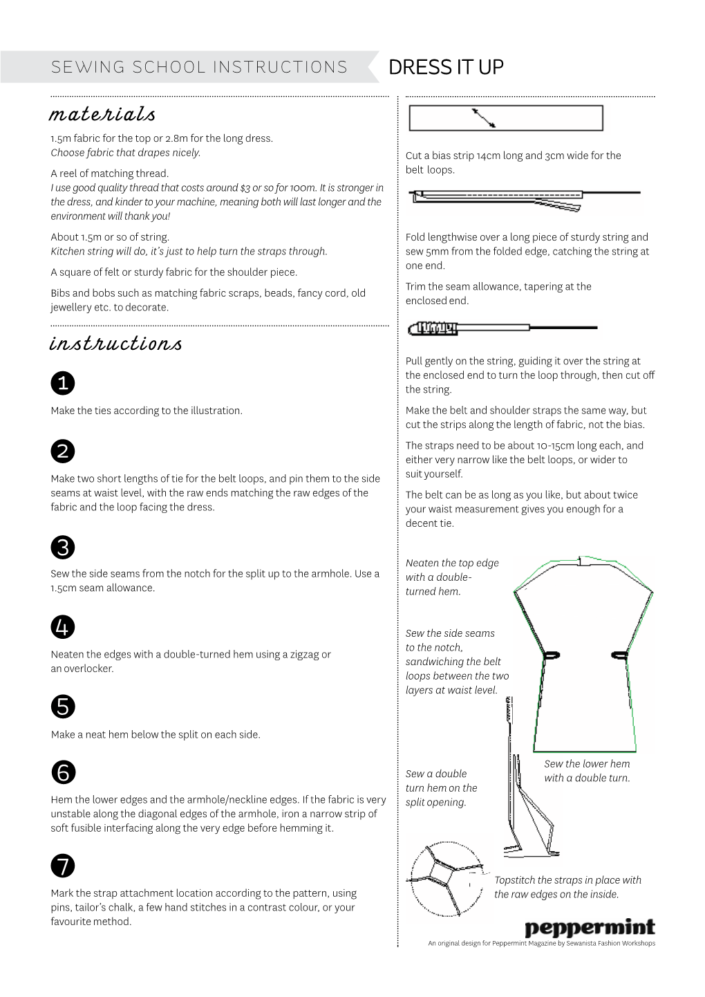 Materials Dress IT up Instructions