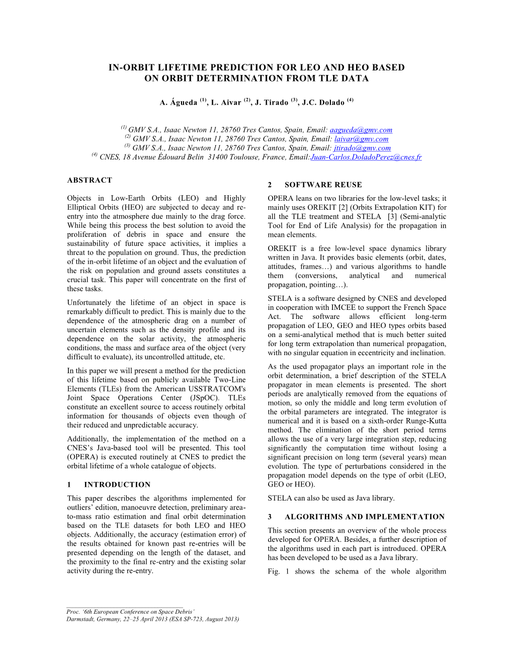 In-Orbit Lifetime Prediction for Leo and Heo Based on Orbit Determination from Tle Data