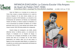 INFANCIA EVACUADA: La Colonia Escolar Villa Amparo De Quart De
