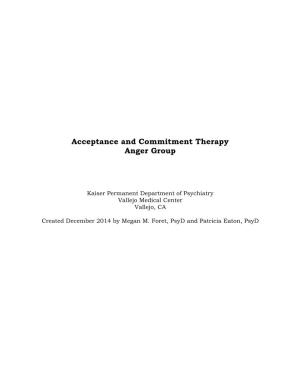 Acceptance and Commitment Therapy Anger Group