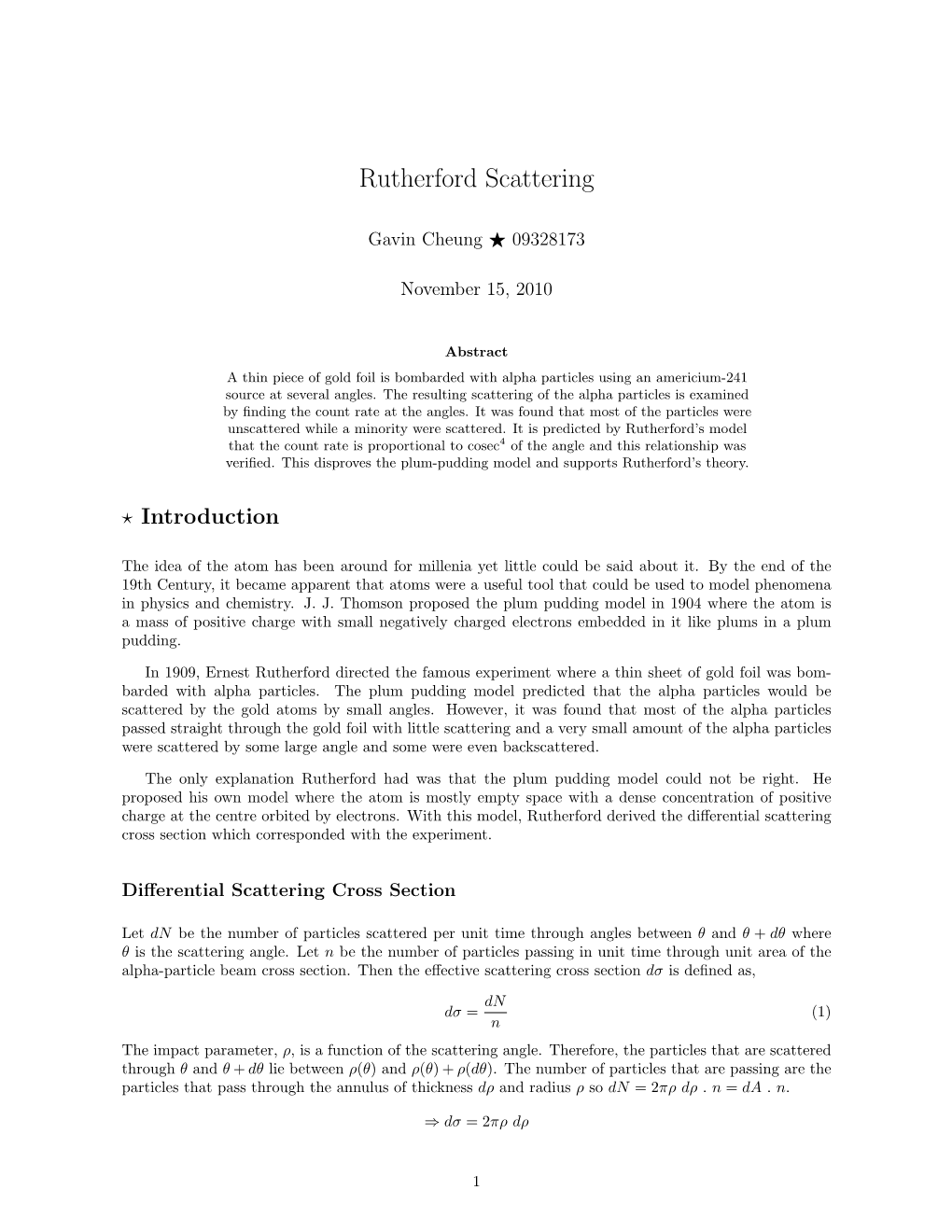 Rutherford Scattering