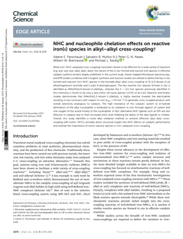 NHC and Nucleophile Chelation Effects on Reactive Iron(Ii) Species in Alkyl