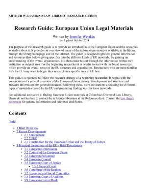 European Union Legal Materials