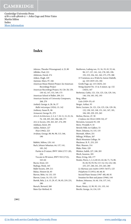 John Cage and Peter Yates Martin Iddon Index More Information