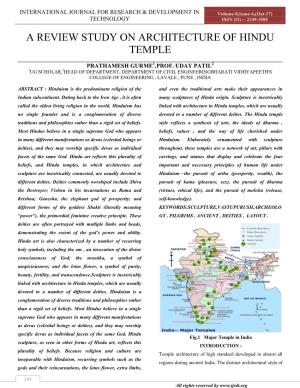 A Review Study on Architecture of Hindu Temple ______Prathamesh Gurme1,Prof