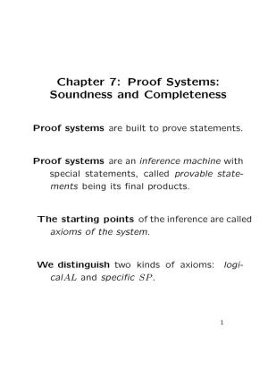 Chapter 7: Proof Systems: Soundness and Completeness