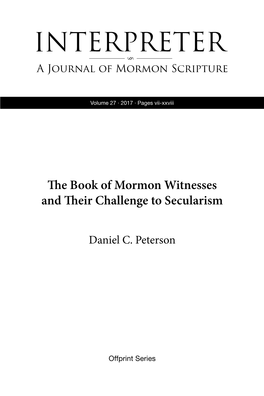 The Book of Mormon Witnesses and Their Challenge to Secularism