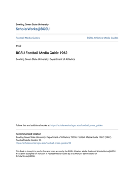 BGSU Football Media Guide 1962