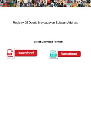 Registry of Deeds Meycauayan Bulacan Address