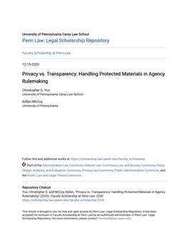 Handling Protected Materials in Agency Rulemaking