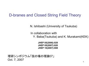 D-Branes and Closed String Field Theory