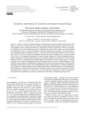 Dynamic Allometry in Coastal Overwash Morphology