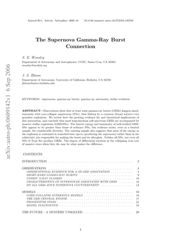 The Supernova Gamma-Ray Burst Connection 2 1 INTRODUCTION