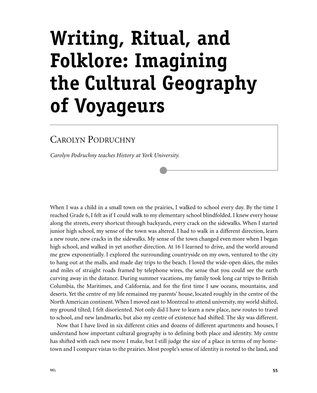Imagining the Cultural Geography of Voyageurs