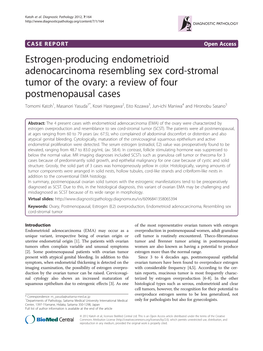 Estrogen-Producing Endometrioid Adenocarcinoma Resembling Sex
