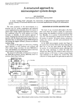 A Structured Approach to Microcomputer System Design