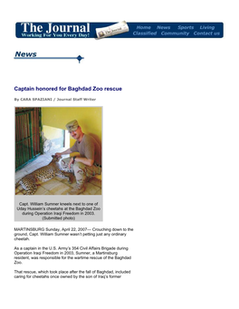 Captain Honored for Baghdad Zoo Rescue