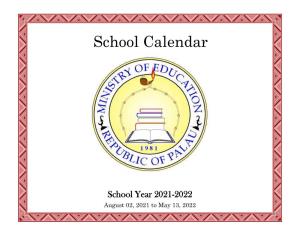 School Calendar 2021-2022 6.27.2020