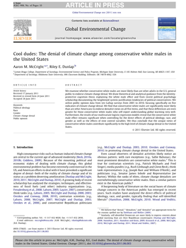 Cool Dudes: the Denial of Climate Change Among Conservative White Males in the United States