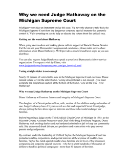 Why We Need Judge Hathaway on the Michigan Supreme Court