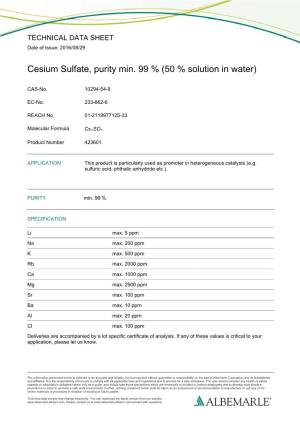 Cesium Sulfate, Purity Min. 99 % (50 % Solution in Water)