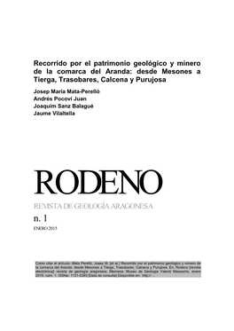 REVISTA DE GEOLOGÍA ARAGONESA N