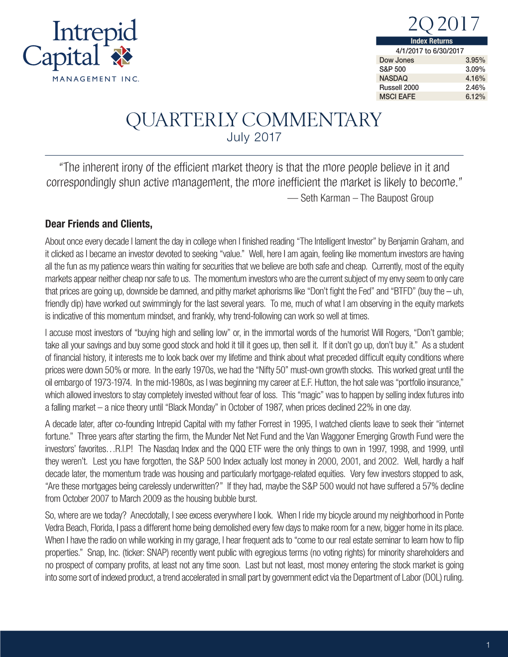 2Q 2017 Quarterly Commentary