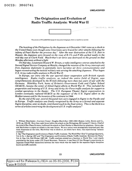 The Origination and Evolution of Radio Traffic Analysis: World War II