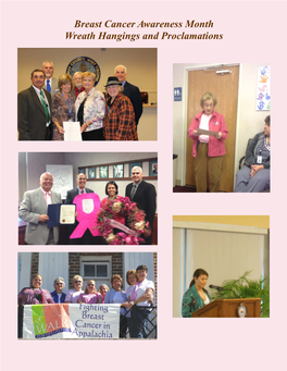 Breast Cancer Awareness Month Wreath Hangings and Proclamations