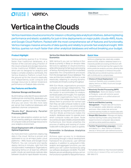 Vertica in the Clouds