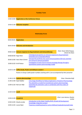 Page | 1 Tuesday 7 June 14:00-18:00 Registration at the Conference