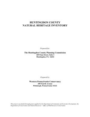 Huntingdon County Natural Heritage Inventory