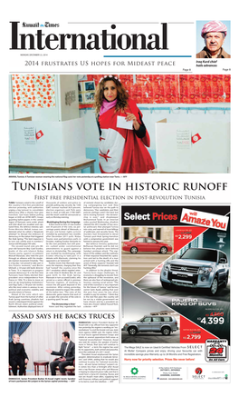 Tunisians Vote in Historic Runoff First Free Presidential Election in Post-Revolution Tunisia