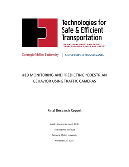 19 Monitoring and Predicting Pedestrian Behavior Using Traffic Cameras