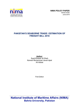 Pakistan's Seaborne Trade