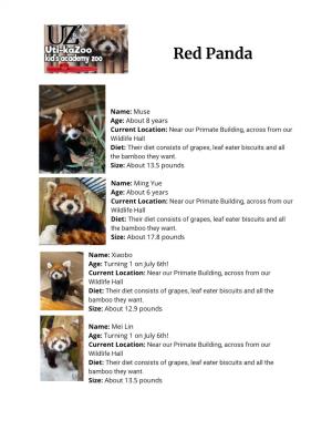 Red Panda Fact Sheet