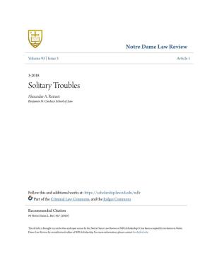 Solitary Troubles, Notre Dame Law Review Download