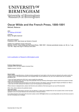 Oscar Wilde and the French Press, 1880￢ﾀﾓ91