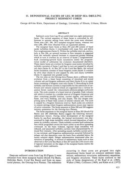 11. Depositional Facies of Leg 30, Deep Sea Drilling Project Sediment