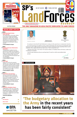 The Budgetary Allocation to the Army in the Recent