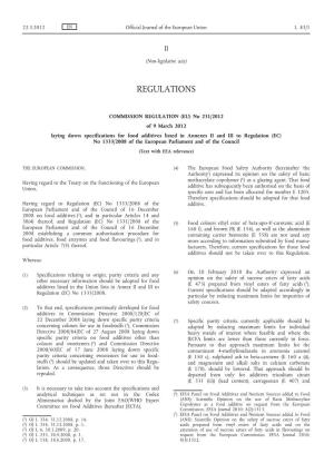 COMMISSION REGULATION (EU) No 231/2012