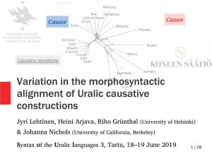 Variation in the Morphosyntactic Alignment of Uralic Causative