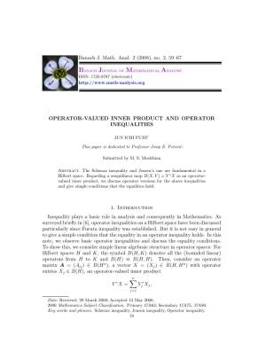 Banach J. Math. Anal. 2 (2008), No. 2, 59–67 . OPERATOR-VALUED