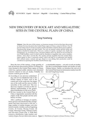 New Discovery of Rock Art and Megalithic Sites in the Central Plain of China