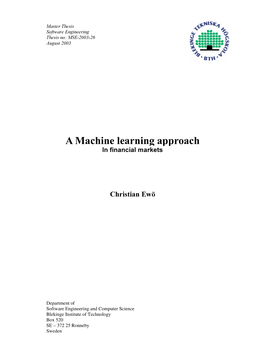 A Machine Learning Approach