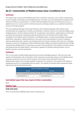 A4.27. Communities of Mediterranean Lower Circalittoral Rock